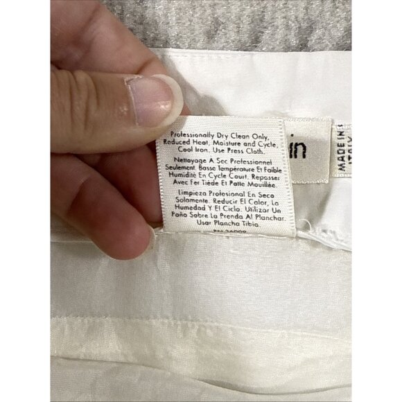Calvin Klein Collection Skirt Womens Size 12 White Vintage Made In Italy Zip - Picture 10 of 12